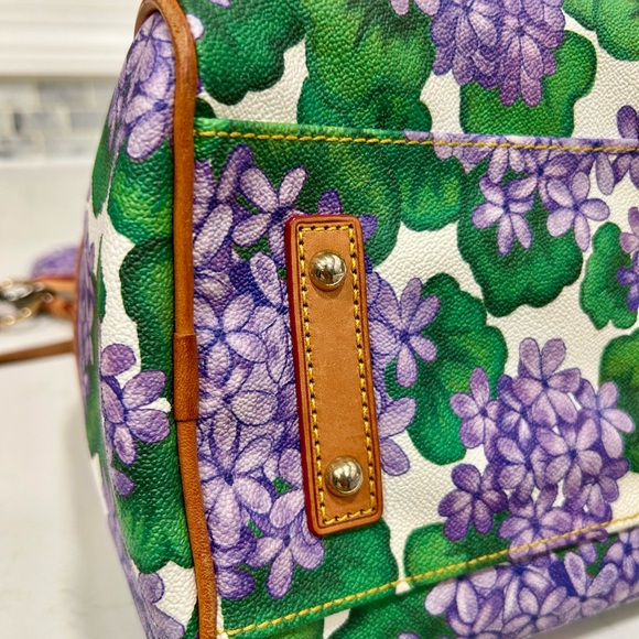 Dooney & Bourke Purple Hydrangea Barrel Satchel Set - Picture 4 of 14